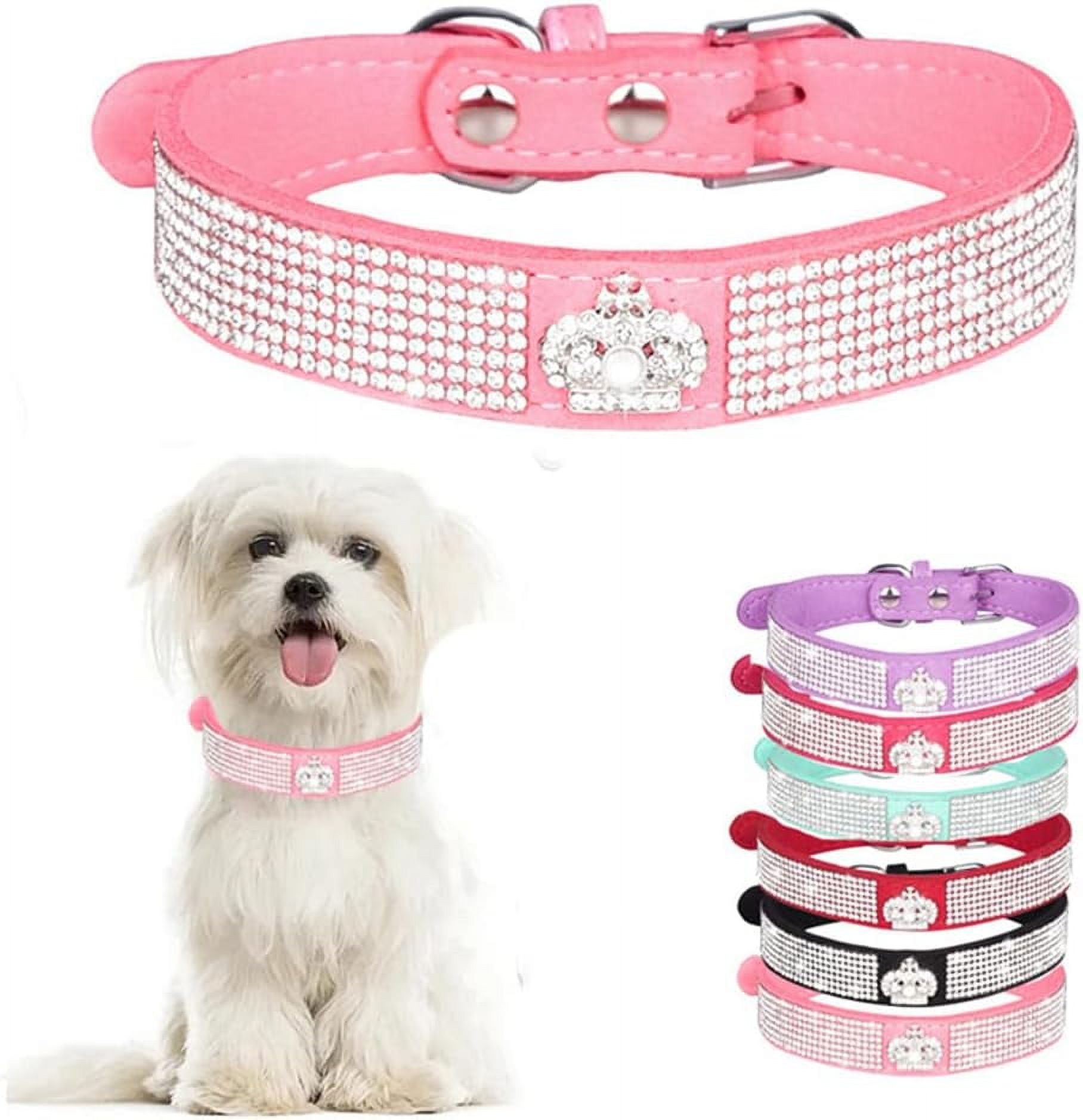 Beirui Rhinestone Bling Suede Leather Dog Lead For Small Dogs - Chihuahua