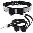 thumbnail image 1 of Rhinestone Dog Collar and Leash Set with Bow Tie, Bling Diamond Cat Collar with Bowtie Crystal Girl Puppy Collars for XXS Xs Small Medium Large Female Dogs Pet Kitten, 1 of 6