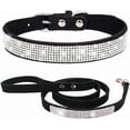 thumbnail image 1 of Rhinestone Dog Collar and Leash Set for Small Dogs, Fancy Bling Diamond Cat Collar Crystal Glitter Pretty Jewel Puppy Collar with Leash for XS Small Medium Large Pet Dogs Cats, 1 of 3