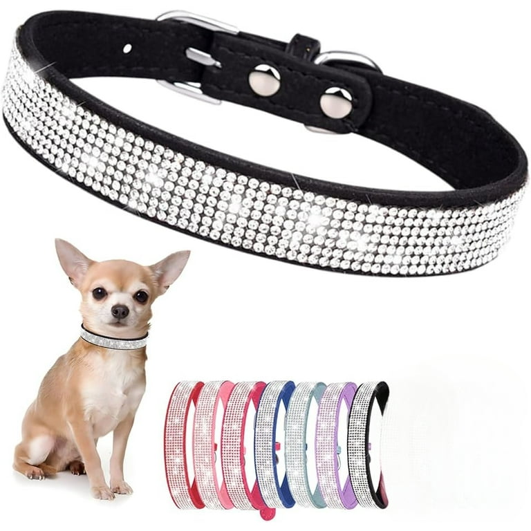 Rhinestone Dog Collar for Small Medium Dogs, Bling Diamond Fancy
