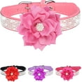 thumbnail image 1 of Rhinestone Dog Collar for Small Medium Dogs Pink  Dog Collar for Girl Female Dogs Flower Puppy Collar for Summer Spring Wedding Puppy Necklace Girl Dog Collar, 1 of 6