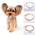 thumbnail image 1 of Rhinestone Dog Collar Sparkling Crystal Pet Collar with Bone Charm,Adjustable Neck Strap for Puppy Cats Small Dogs Walking Party Attire,Size S, 1 of 5