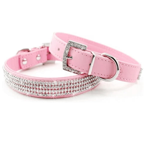 Rhinestone Dog Collar Sparkling Diamante Pet Dog Kitten Necklace, Pink