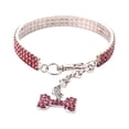 thumbnail image 1 of Rhinestone Dog Collar for Small Medium Dogs,Bling Diamond Fancy Crystal Glitter Pet Puppy Collar for Small Medium Dogs Cats,Pink-M, 1 of 2
