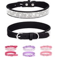 thumbnail image 1 of Rhinestone Dog Collar for Small Medium Large Dogs, Adjustable Leather Suede Bling Dog Collars，Diamond Bow Tie Puppy Collars for Boy and Girl., 1 of 7