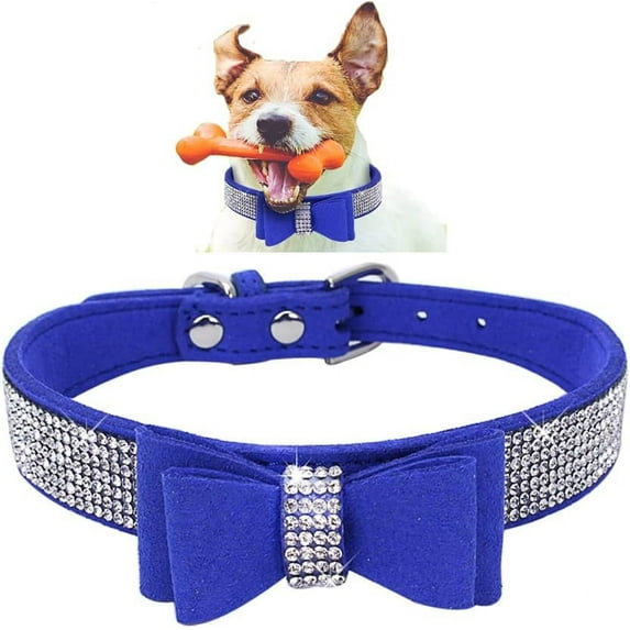 Rhinestone Dog Collar with Bow Tie Dog Bling Collar for XXSmall X-Small Small Medium Large Dogs