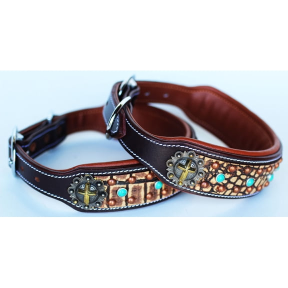 XSmall 9''- 13'' Rhinestone Dog Puppy Collar Crystal Cow Leather  6028CO217