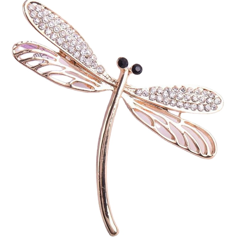 Rhinestone Dragonfly Brooch Pin Crystal Insect Lapel Pin