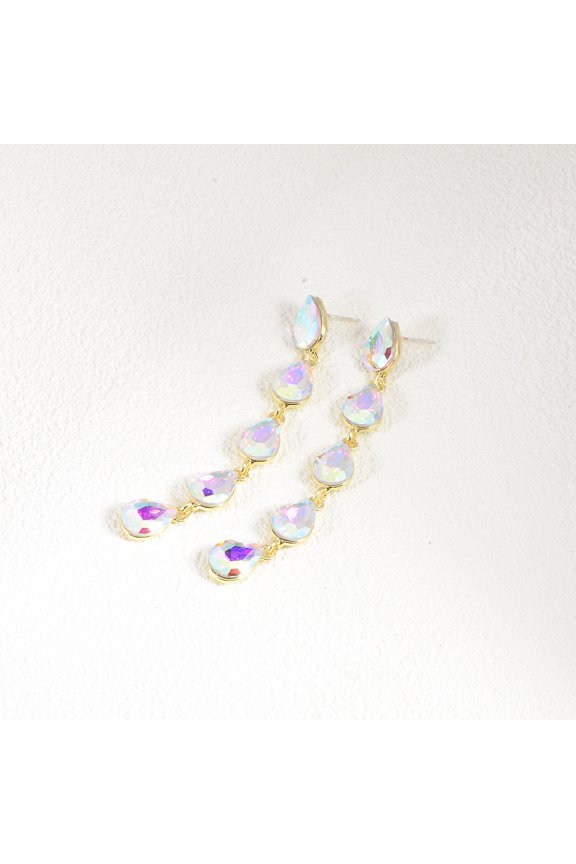 Rhinestone Drop Earrings (FreeSize, MultiPink)