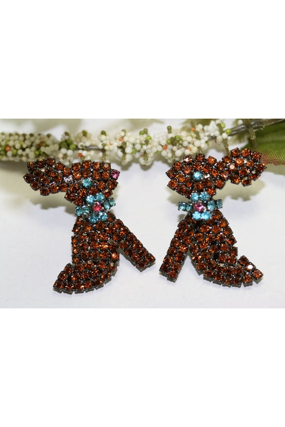 Rhinestone Easter Chocolate Bunny Stud Earring, Easter Bunny Rabbit Jewelry Gift
