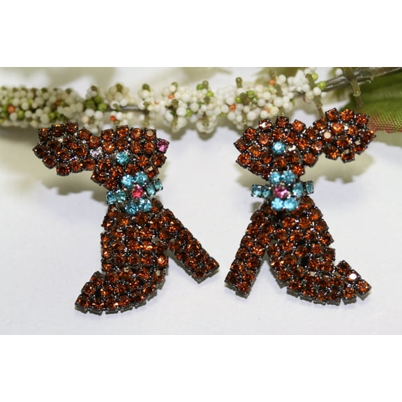 Rhinestone Easter Chocolate Bunny Stud Earring, Easter Bunny Rabbit Jewelry Gift
