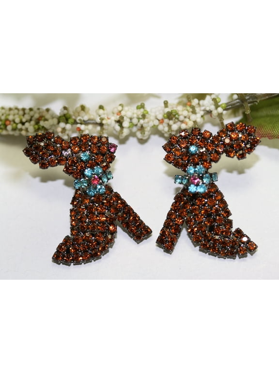 Rhinestone Easter Chocolate Bunny Stud Earring, Easter Bunny Rabbit Jewelry Gift