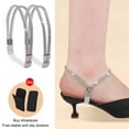 thumbnail image 1 of Rhinestone Elastic High Heel Shoe Straps - Anti-Slip Replacement Ankle Straps for Women, Adjustable & Detachable Heel Support for Pumps & Sandals, 1 Pair with 2 Non-Slip Stickers, 1 of 2