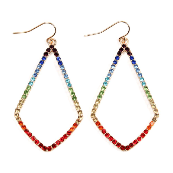 Rhinestone Embellish Drop Dangle Earrings ( Variety Colors Available ) By DOBBI