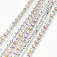 thumbnail image 1 of Rhinestone Enclosed Chain, 3mm, Rhinestone Cut Claw Chain, 10m, AB Color Silver Background, 1 of 5