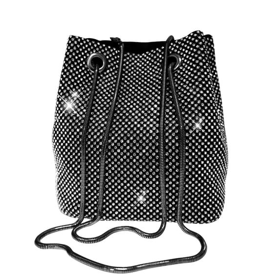 Rhinestone Evening Bag Bling Purse Sparkly Diamond Silver Clutch Purses for Women Party Club Wedding Prom