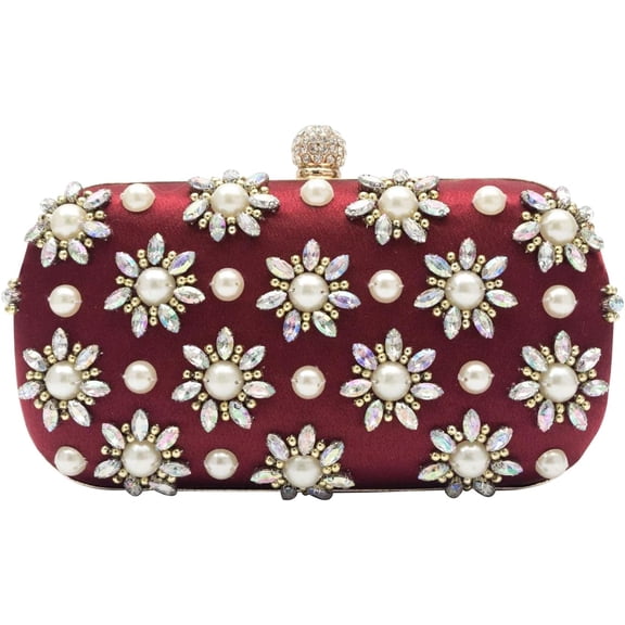 Rhinestone Evening Bag for Women Beaded Clutch Bag Bridal Wedding Purse Glitter Shoulder Bag Luxury Crystal Handbag