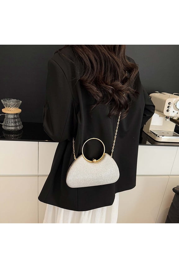 Rhinestone Evening Clutch Purse with Chain Crossbody Metal Handle Lock Sparkling Handbag for Party Wedding Prom Formal Events Stylish Design Size Fits Essentials