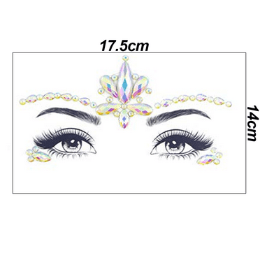 Rhinestone Face Gems Jewels, Rave Crystals Face Gems Stick On, For Festival Rave-Style 4