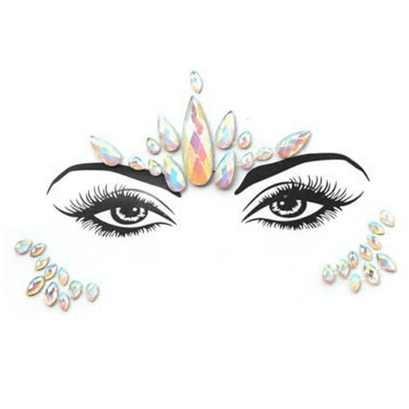 Rhinestone Face Gems Jewels, Rave Crystals Face Gems Stick on, for Festival Rave