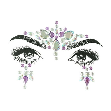 Rhinestone Face Stickers, Self Adhesive Face Gems, Glitter Rhinestone Face Stickers For Makeup Festivals Parties Carnival, Hypoallergenic Soft Material Easy Apply Durable