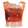 thumbnail image 1 of Rhinestone Fishing Net Fashion Net Flash Women's Short Sleeve Vest, 1 of 1