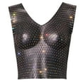 thumbnail image 1 of Rhinestone Fishing Net Net Flash Women's Short Sleeved Vest Layering Shirt Compression Top Men Satin Top for Women Metallic Top Women Lace Top Women 9/11 Top Women 4th Top Women Fitted Shirt Active, 1 of 2