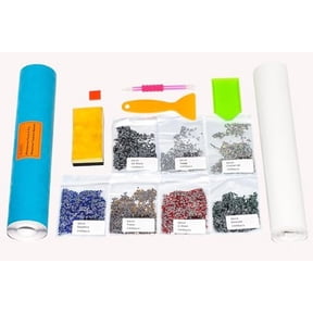 Rhinestone Flock Template Stencil - 3 Yards Flock & Mylar - 7 Colors Hotfix Rhinestones with Brush