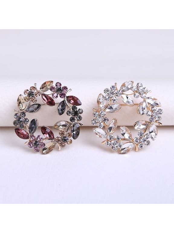 Rhinestone Flower Brooch Pin Crystal Floral Lapel Pin Women Brooch Jewelry Gift