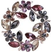 Rhinestone Flower Brooch Pin Crystal Floral Lapel Pin Women Brooch Jewelry Gift