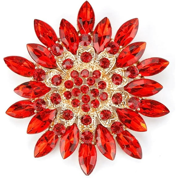 Rhinestone Flower Brooch Pin Exquisite Crystal Flower Corsage Lapel Brooch Pin for Women Wedding Party Birthday Dance Banquet Dress Suit Ceremony Clothes Hat Bag Accessories Jewelry