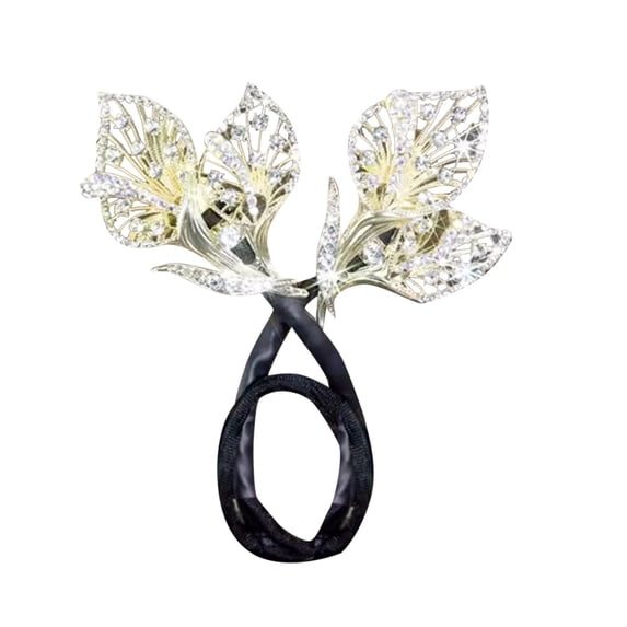 Rhinestone Flower Hair Clip Bun Maker Twister Curler Tool Lazy Updo Styling Accessory For Women Girls Ponytail Holder Decorative Pin