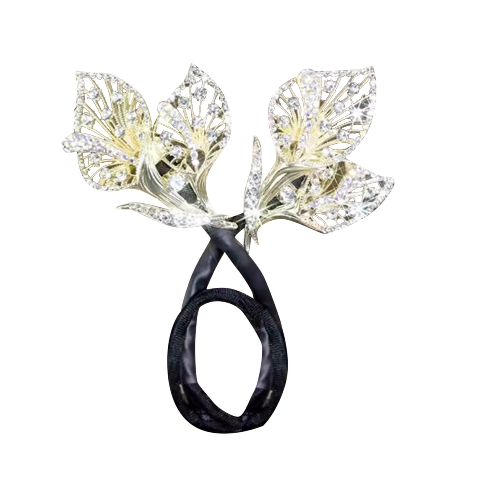 Rhinestone Flower Hair Clip Bun Hair Twister Lazy Hair Curler Bun Maker