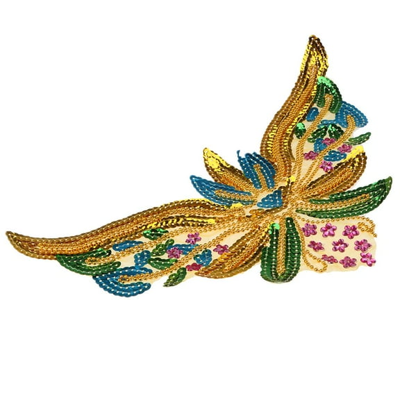 Rhinestone Flower Sequin Butterfly Embroidered Appliques For Sewing