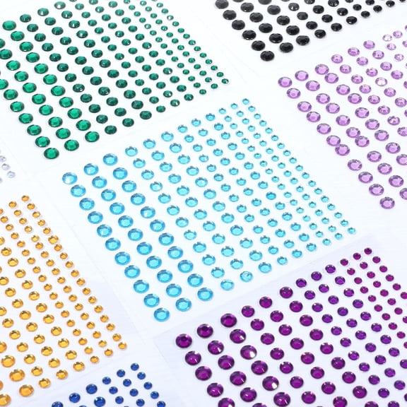 Rhinestone Gem Stickers, 2475 Pcs Self Adhesive Face Gems Rhinestones, Women Face Nails Body Makeup Bling Jewel Stickers for DIY Crafts, Hair, Cards, Festival Decor(15 Colors,15 Sheets, 4 Sizes)