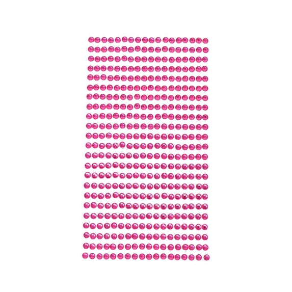 Rhinestone Gems Sticker Strips, Fuchsia, 1/8-Inch, 23-Count