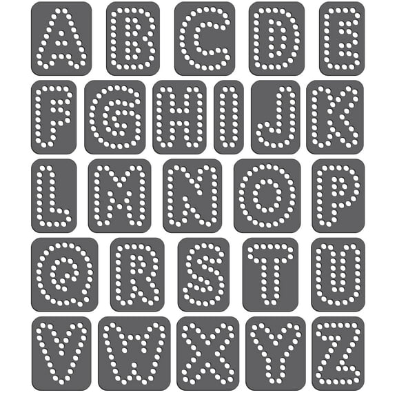 Rhinestone Genie Font-Rounded 1.5" Magnetic Rhinestone Template, Black