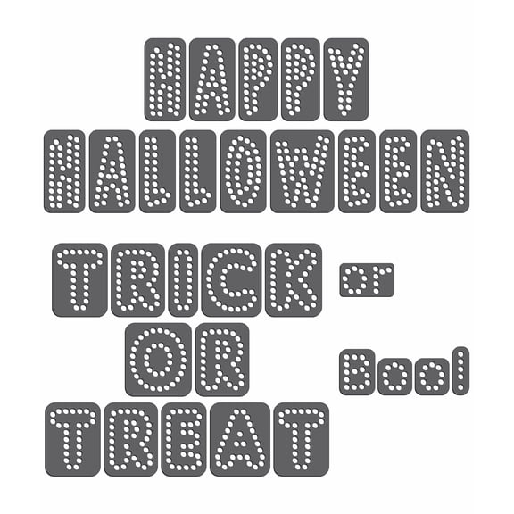 Rhinestone Genie Halloween Lettering Magnetic Rhinestone Template, Black