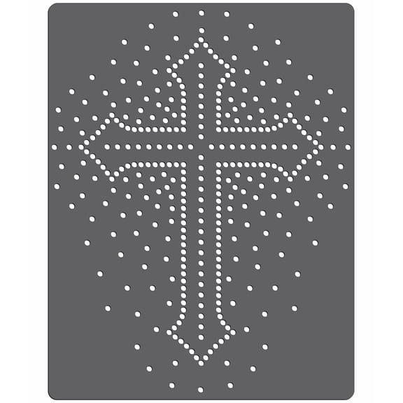 Rhinestone Genie Radiant Cross 10" Magnetic Rhinestone Template, Black