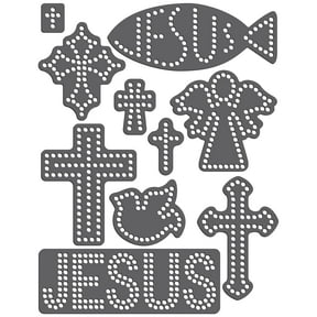 Rhinestone Genie Religious 001 Magnetic Rhinestone Template, Black