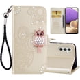 thumbnail image 1 of Rhinestone Glitter Flip Wallet Case for Samsung Galaxy A25 5G for Women, PU Leather Crystal Diamond Owl with Card Slot Cash Pockets Cover Case for Samsung Galaxy A25 5G MTY-Gold, 1 of 16
