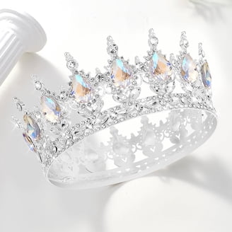 18 Pcs Silver Tiara Crown Set for Women Girls Elegant Rhinestone Accessory Amazon.com: COCIDE Silver Jewelry Set for Women Crystal  main image 4