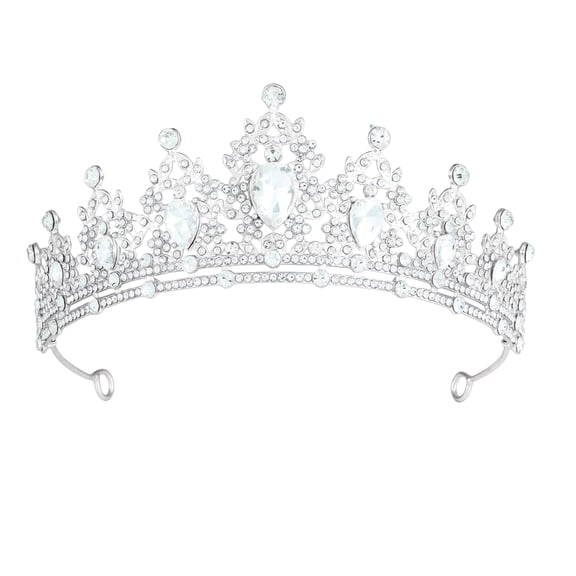 Rhinestone Gold Tiara Bridal Women Crown Birthday Gift Blue Crystal