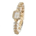 thumbnail image 1 of Rhinestone Gold Watches Rose Gold Bracelets for Women Gifts Set Female Simple Casual Dress Wrist Watches with Box, 1 of 2