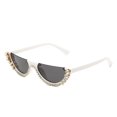 thumbnail image 1 of Rhinestone Half Frame Sunglasses For Women With Diamonds UV400 Protection Vintage Style, 1 of 1