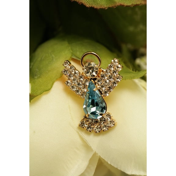 Rhinestone Halo Angel Tac Pin Brooch, Crystal Angel Push pin