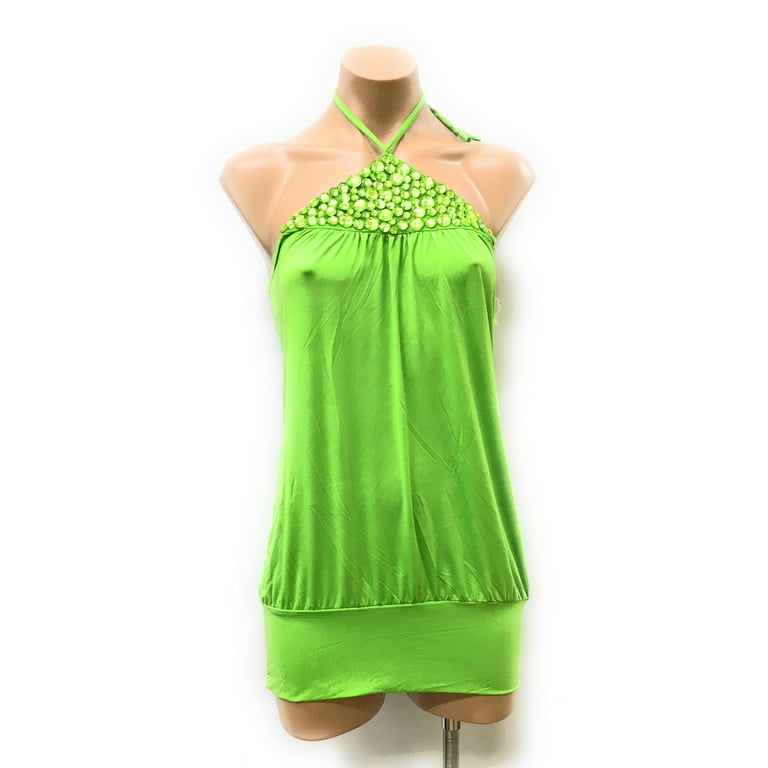 Rhinestone Halter Top - Walmart.com
