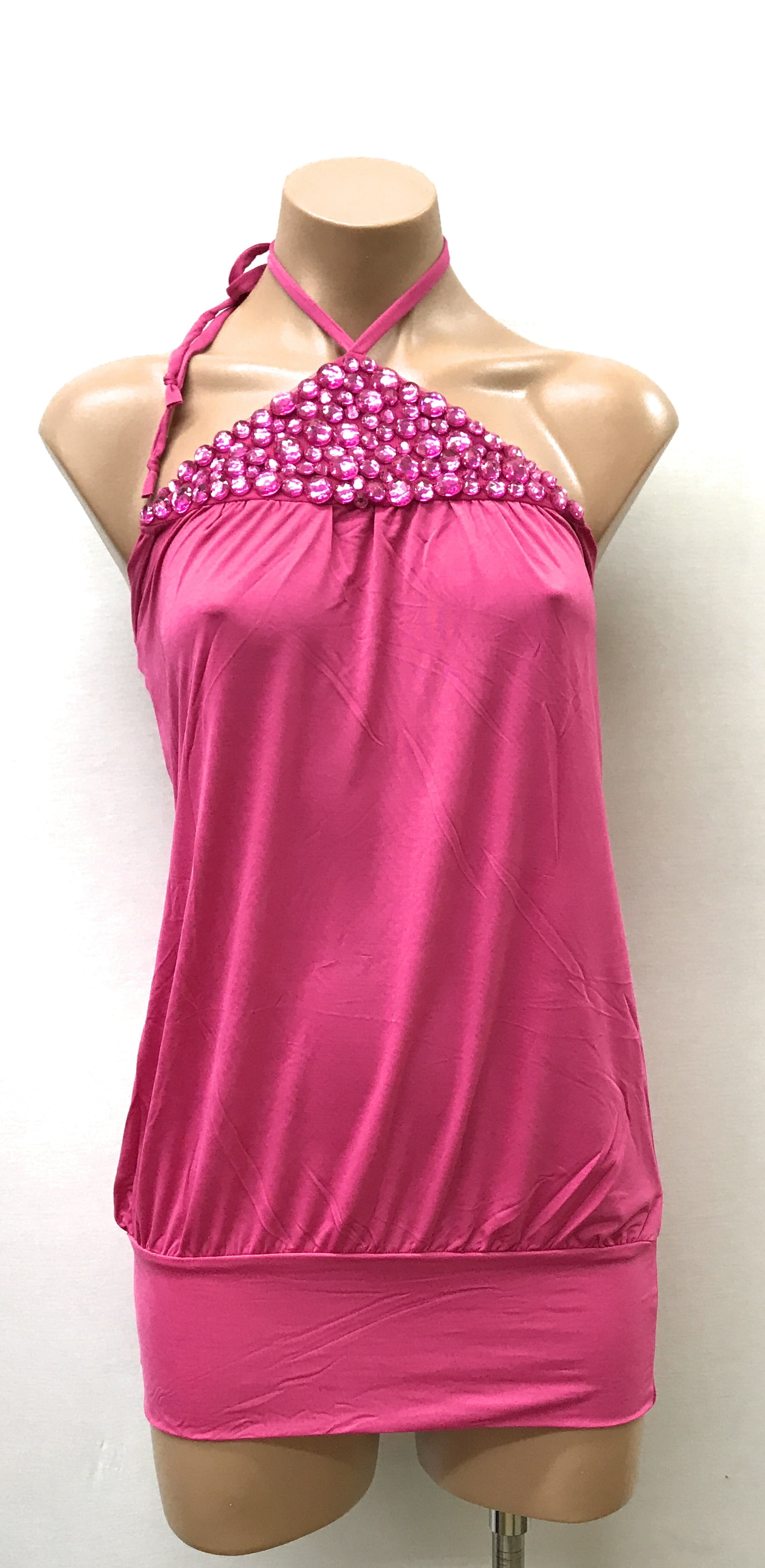 Rhinestone Halter Top - Walmart.com