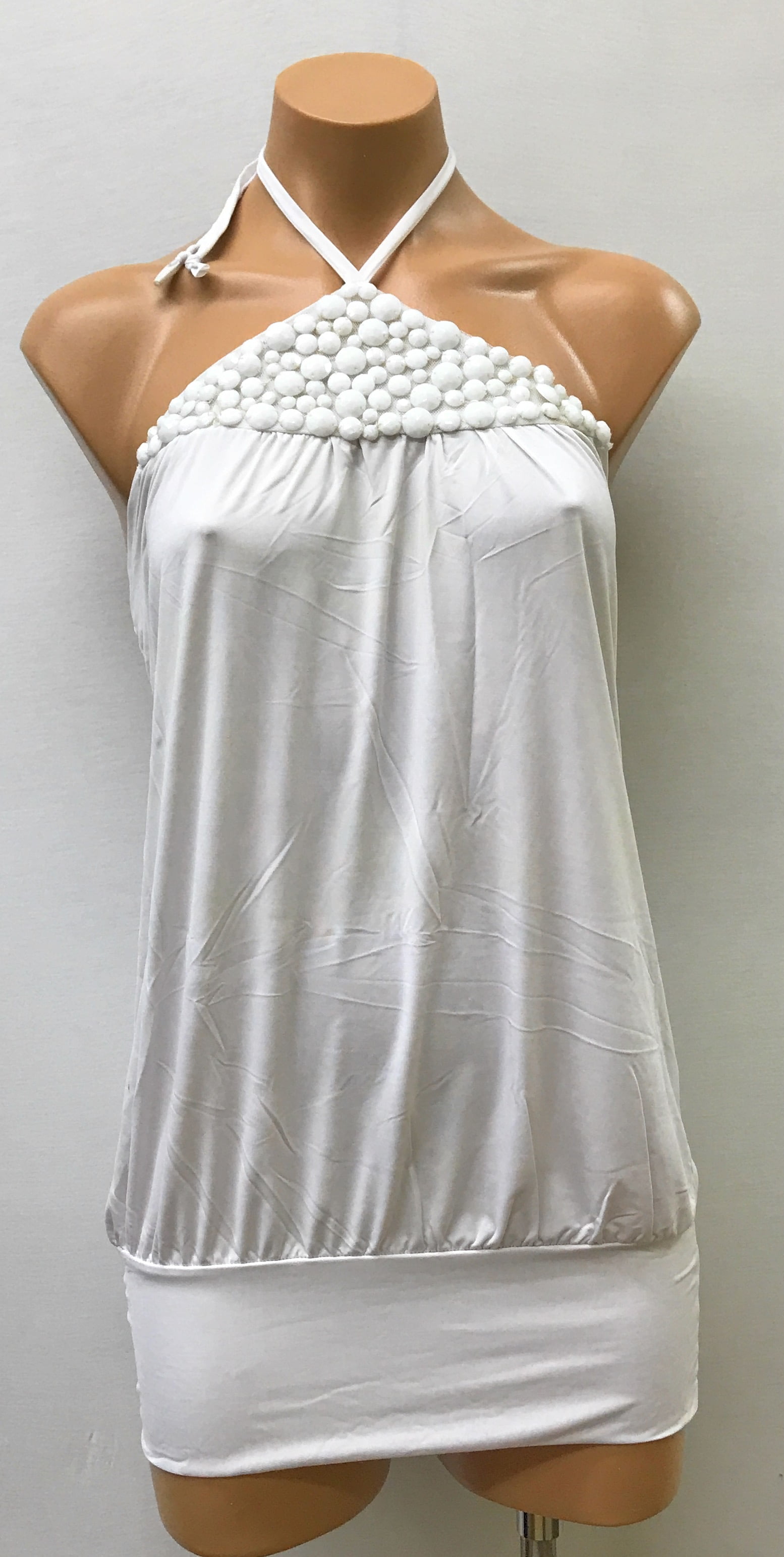 ○様　DIANTE Rhinestone halter neck tops LOREN RHINESTONE HALTER NECK TOP IN SILVER – AKIRA