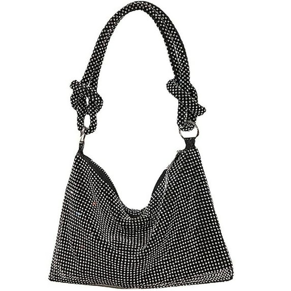 Rhinestone Handbag for Women Chic Evening Handbag Shiny Purse for Travel Vacation 2023, Black